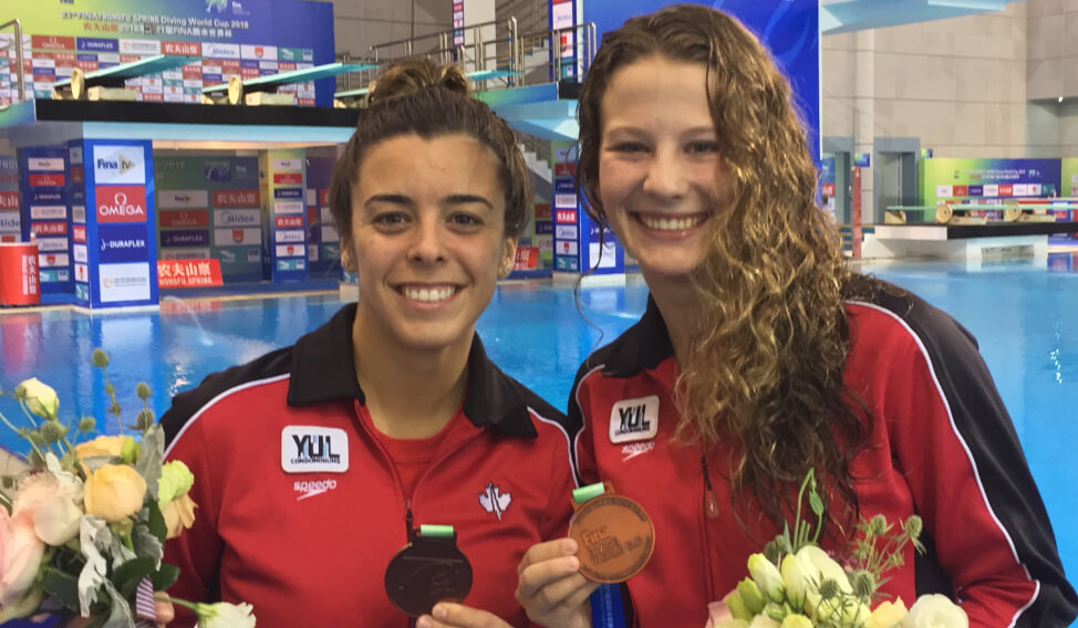 Une médaille à leur première Coupe du monde de plongeon de la FINA en équipe